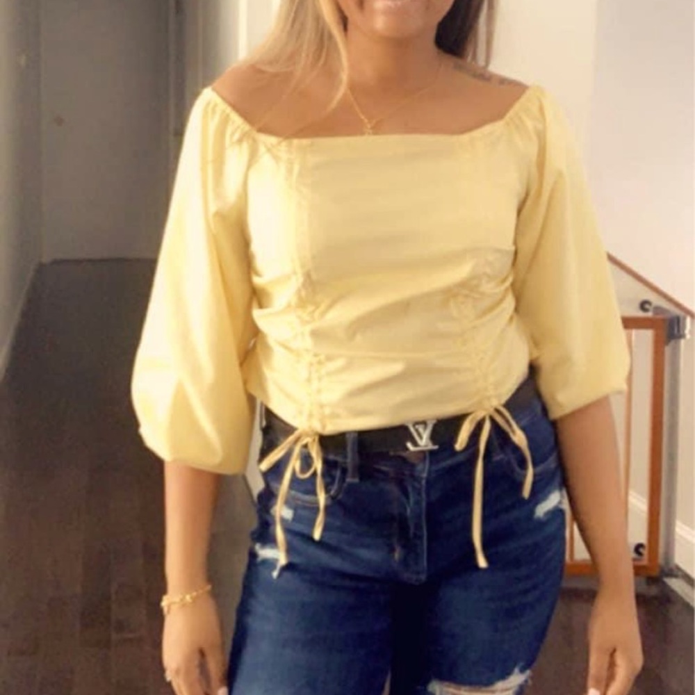Light yellow crop top